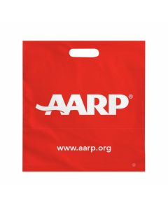 Bag: AARP Red Wave Plastic Bag with Handles - Stock