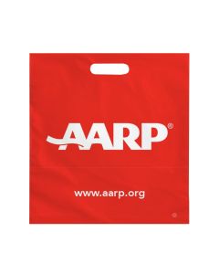 Bag: AARP Red Wave Plastic Bag with Handles - Stock