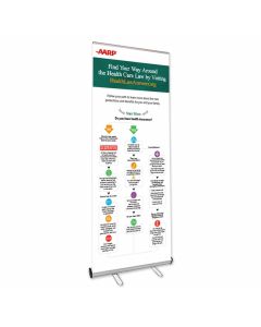 Banner Retractable: ACA Health Insurance Infographic Banner Stand - English Red