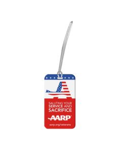 Saluting Sacrifice Veterans luggage tag 3.5" x 2"