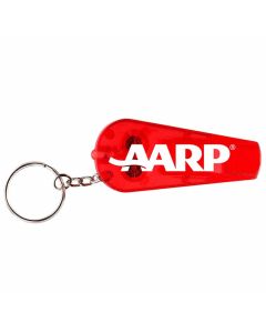 Key Ring: Key Ring with Light and Safety Whistle Red
