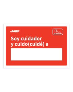 AARP I am a Caregiver. I care for board-Spanish version