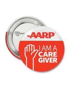 AARP I am a Caregiver button