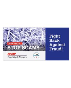 Banner: Operation Stop Scams Vinyl 8 x 4 - Version 1 White