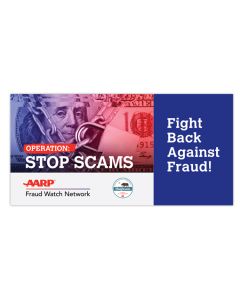 Banner: Operation Stop Scams Vinyl 8 x 4 - Version 2 White